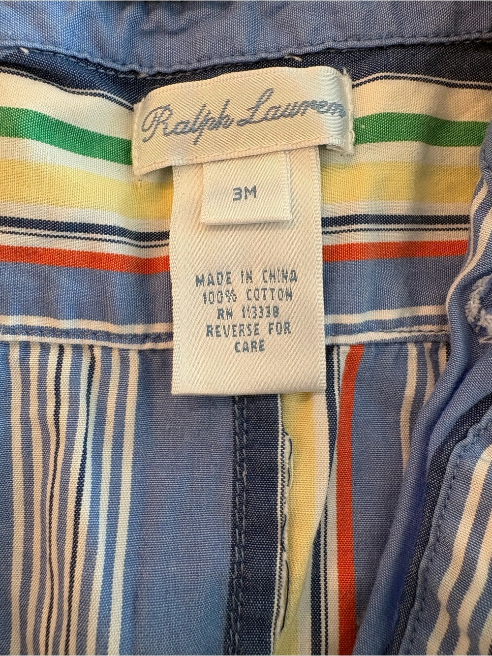 Ralph Lauren Baby Boys One Piece Cotton Button Down Romper Suit Striped 3 months - Picture 5 of 6
